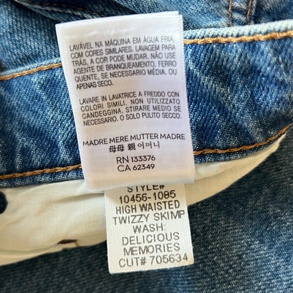 Mother SNACKS Cotton High Waisted Twizzy Skimp Jeans Delicious Memories 29 NWT's - Picture 2 of 8